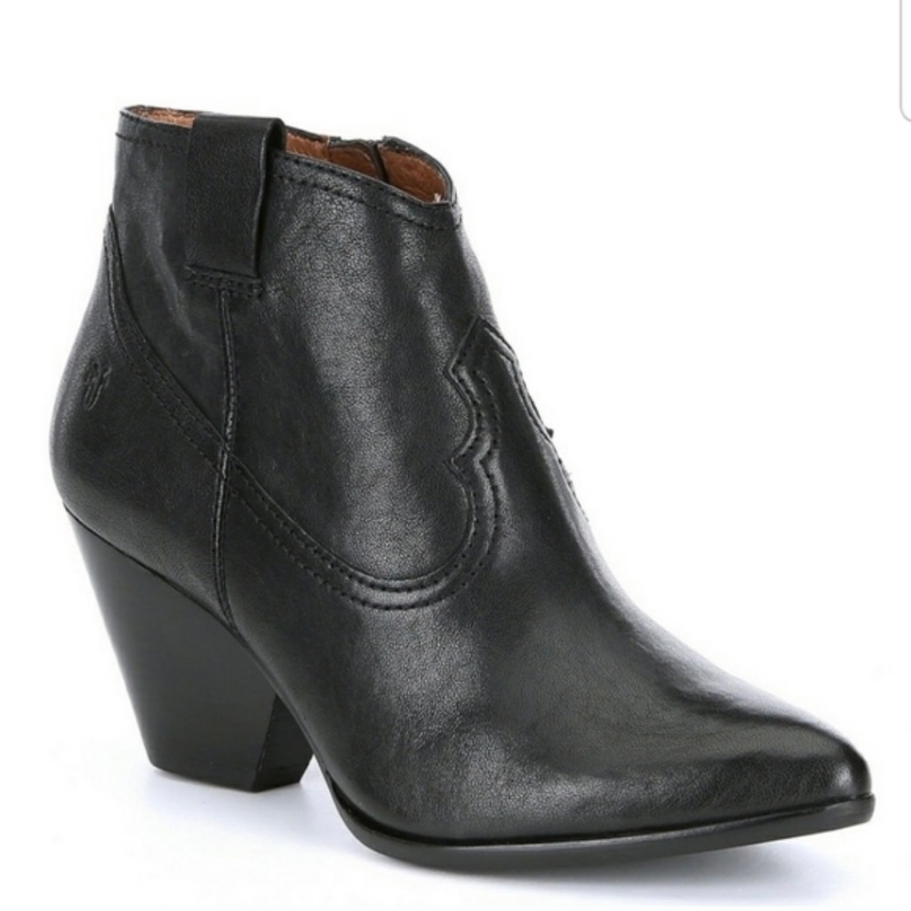 Frye Reina Black Ankle Cowboy Booties. Size 9 NWOT